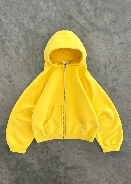 AKIMBO ZIP UP HOODIE SOLAR YELLOW